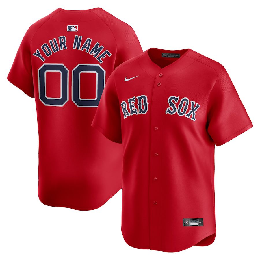 Men Boston Red Sox Nike Red Alternate Limited Custom MLB Jersey